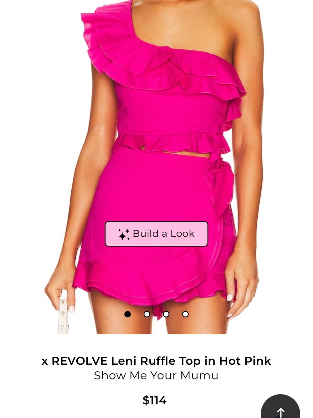 Show Me Your MuMu Hot Pink Ruffle One-Shoulder Skort Set - Picture 7 of 9